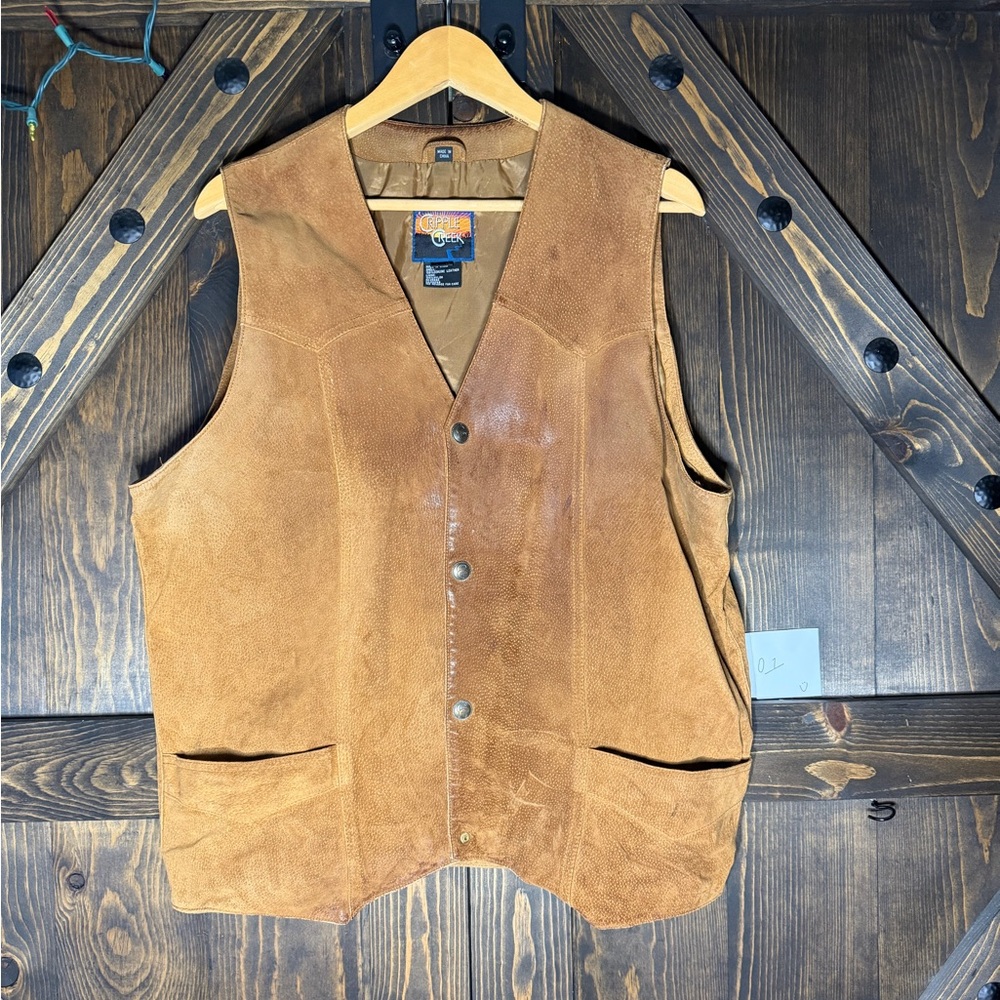 Cripple Creek Genuine Leather Vest – XL/Tall 🤠